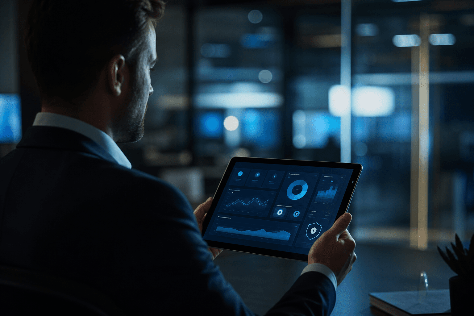 Pilotage de flotte mobile et tablette en environnement IT, tons bleus